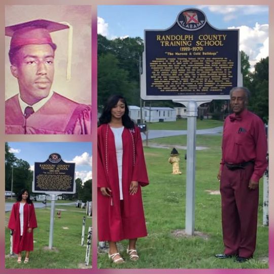 John Frank Houston and Jakayla Tucker at the RCTS historic marker
